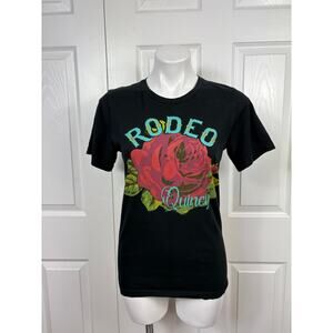 Rodeo Quincy Logo T-Shirt Women's Black Size Medium